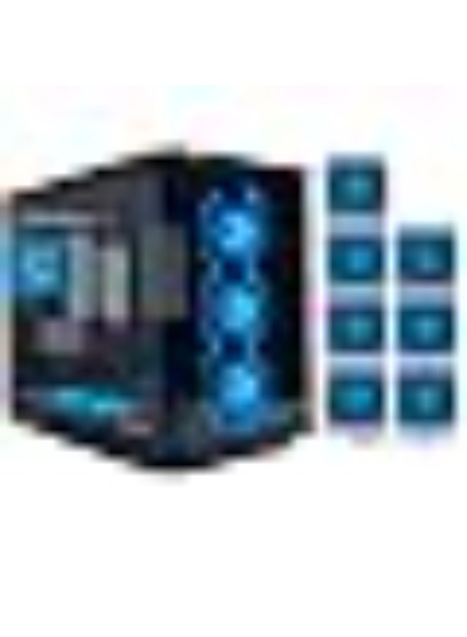 تورتوكس كيس كمبيوتر الألعاب Curvo ATX/M-ATX/ITX مع 7 مراوح ARGB PWM بحجم 120 مم، دعم رادياتير 360 مم، منفذ USB Type-C، و3 فتحات SSD، كيس ألعاب (أسود) - Image 1