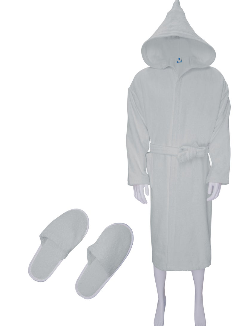 Banotex Soft cotton unisex bathrobe with a pocket and a waist belt with a distinctive slipper in an elegant design, multi-size  - Image 1
