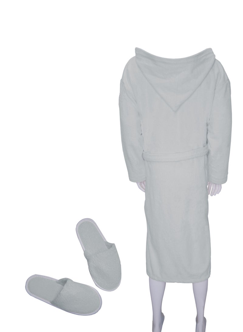 Banotex Soft cotton unisex bathrobe with a pocket and a waist belt with a distinctive slipper in an elegant design, multi-size  - Image 2
