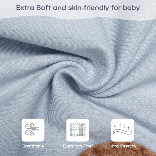 MEXXI Swaddle Baby Sleep Sack With Arms Up 2 Pack Baby Transitional Swaddle with Double Zipper100 Organic Cotton Swaddles for Newborns 05 TOG Pistacho GreenAlice Blue 03 Months - Image 3
