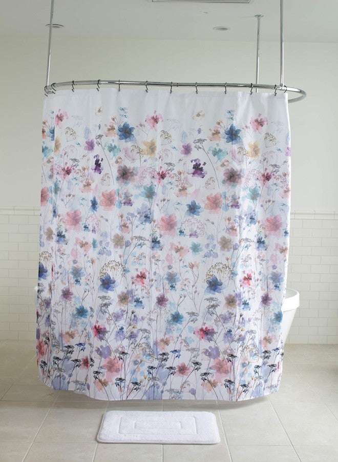 Splash Home Vera Polyester Shower Curtain, for Bathroom and Bathtub Curtains, Lightweight Washable Cloth & Water-Resistant, 70W x 72H Inch - Multi-Colored - Image 2