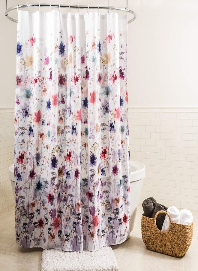 Splash Home Vera Polyester Shower Curtain, for Bathroom and Bathtub Curtains, Lightweight Washable Cloth & Water-Resistant, 70W x 72H Inch - Multi-Colored - Image 1