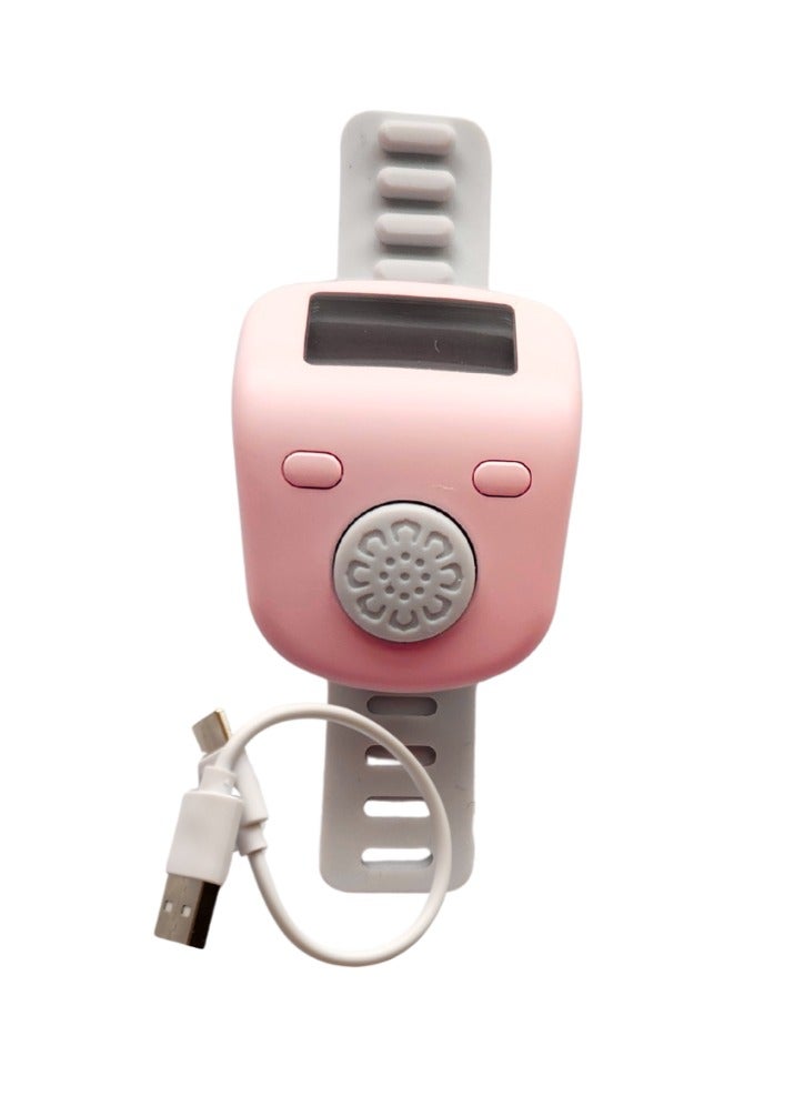 خاتم رقمي لعد الأصبع - وردي - Image 1