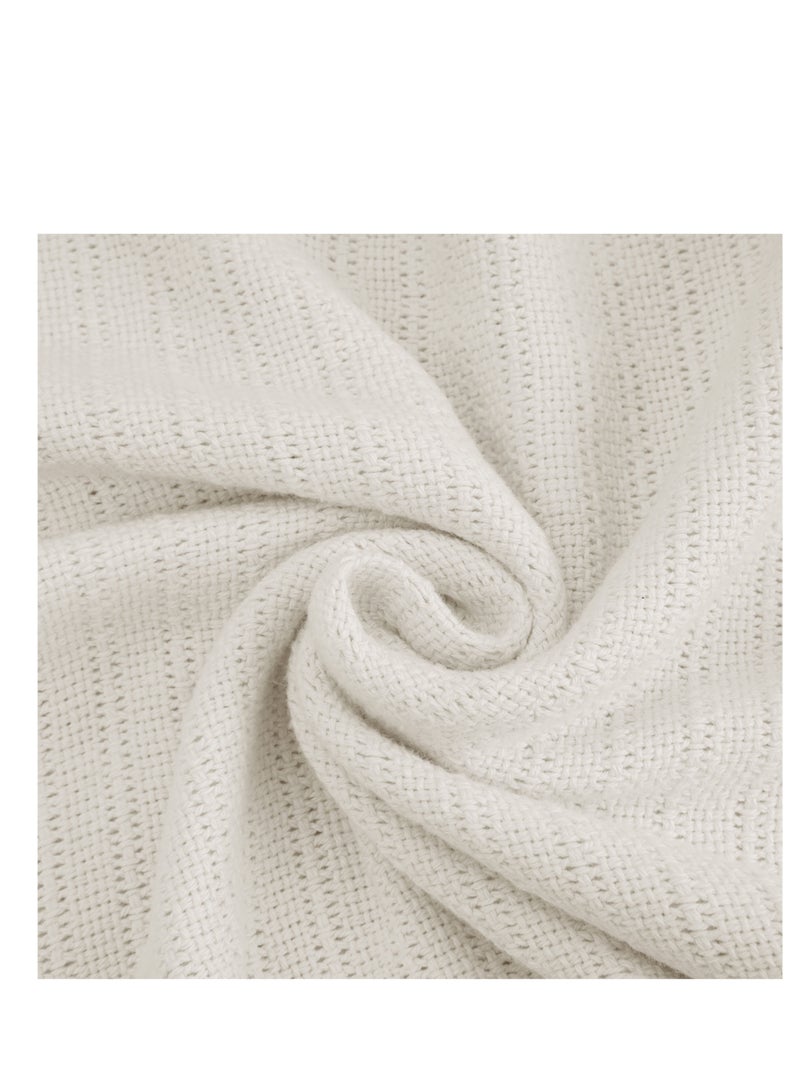 SPACEDOUT Luxurious Blanket | 100% Cotton Thermal Blanket | All Season Cotton Blanket | Soft Cozy Warm Breathable Cotton Blanket - Image 5