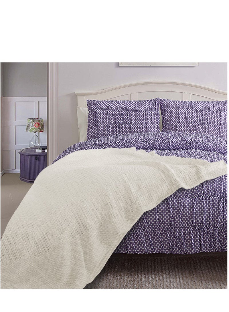 SPACEDOUT Luxurious Blanket | 100% Cotton Thermal Blanket | All Season Cotton Blanket | Soft Cozy Warm Breathable Cotton Blanket - Image 2