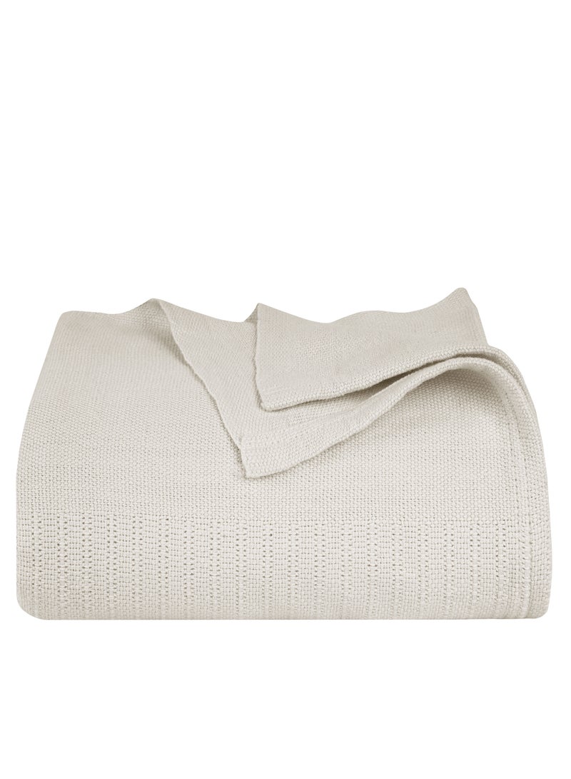 SPACEDOUT Luxurious Blanket | 100% Cotton Thermal Blanket | All Season Cotton Blanket | Soft Cozy Warm Breathable Cotton Blanket - Image 4