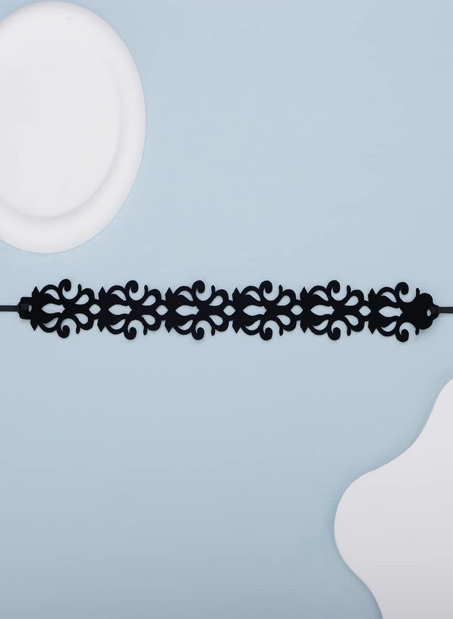 BERYUAN Gothic Black Leather Necklace Gothic Light Necklace for Women Cool Choker Costume Jewelry (BLACK 2) - Image 5