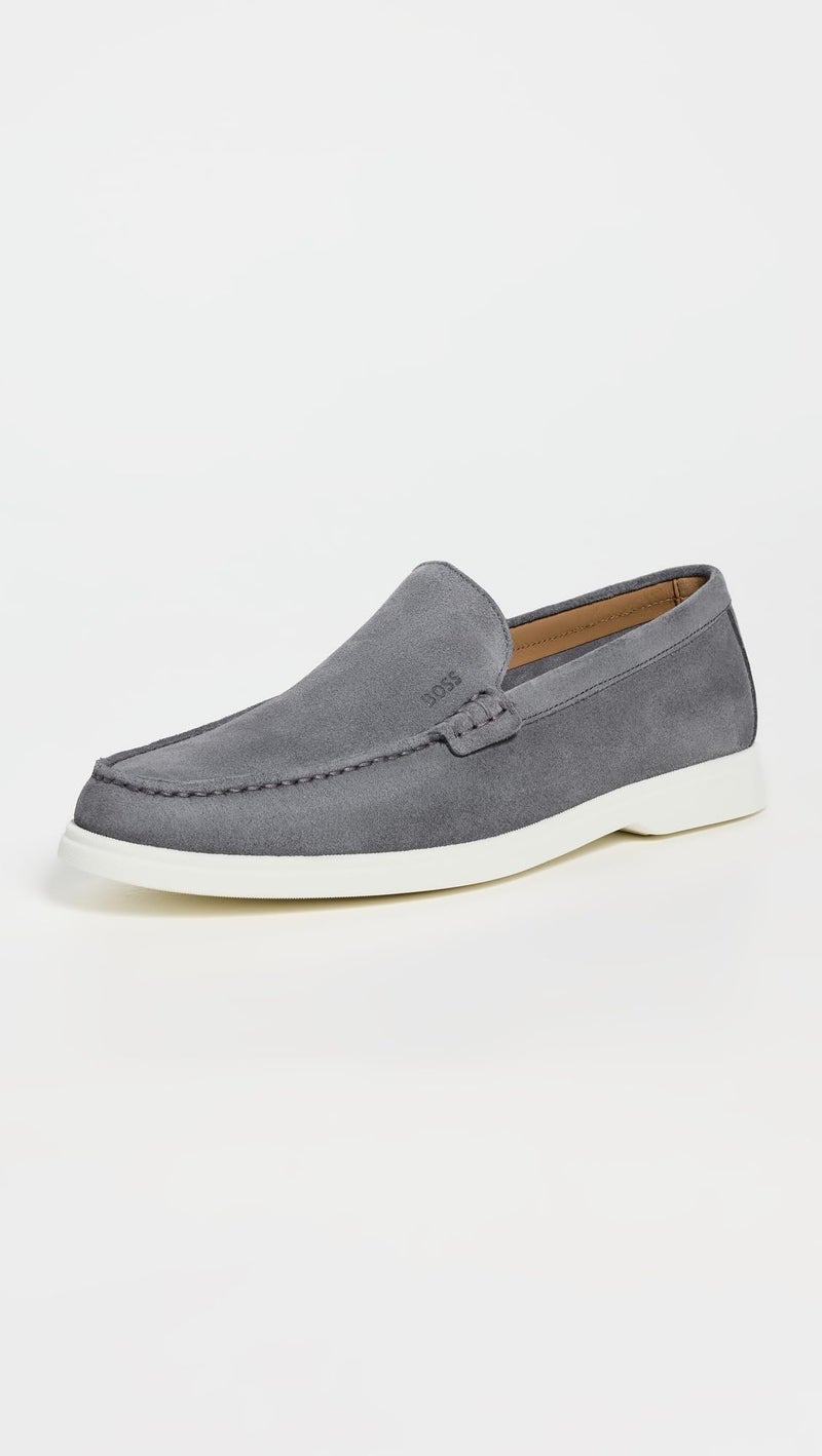 BOSS Casual Suede Moccasins Moon Light Grey 9 - Image 2