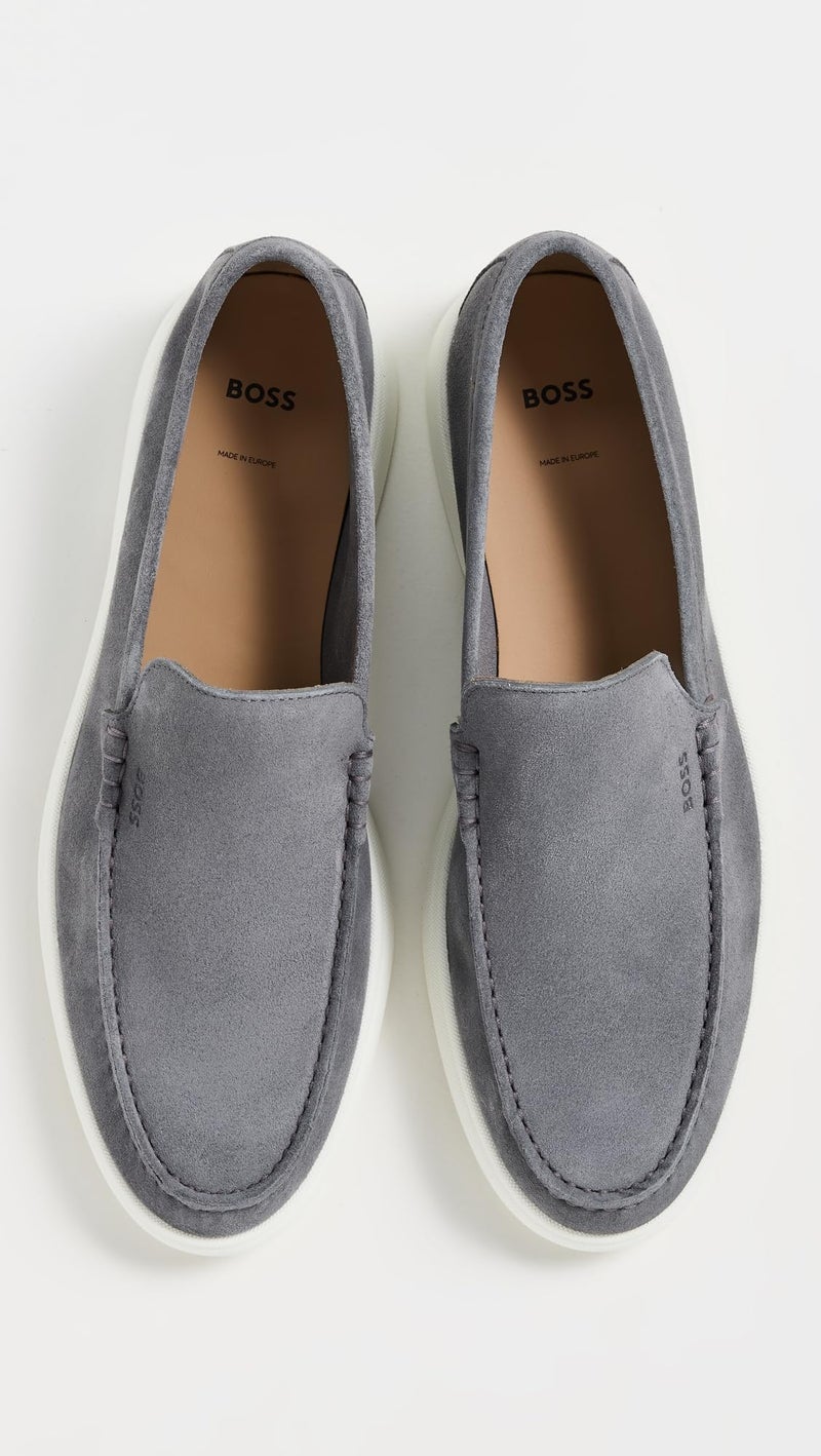 BOSS Casual Suede Moccasins Moon Light Grey 9 - Image 4