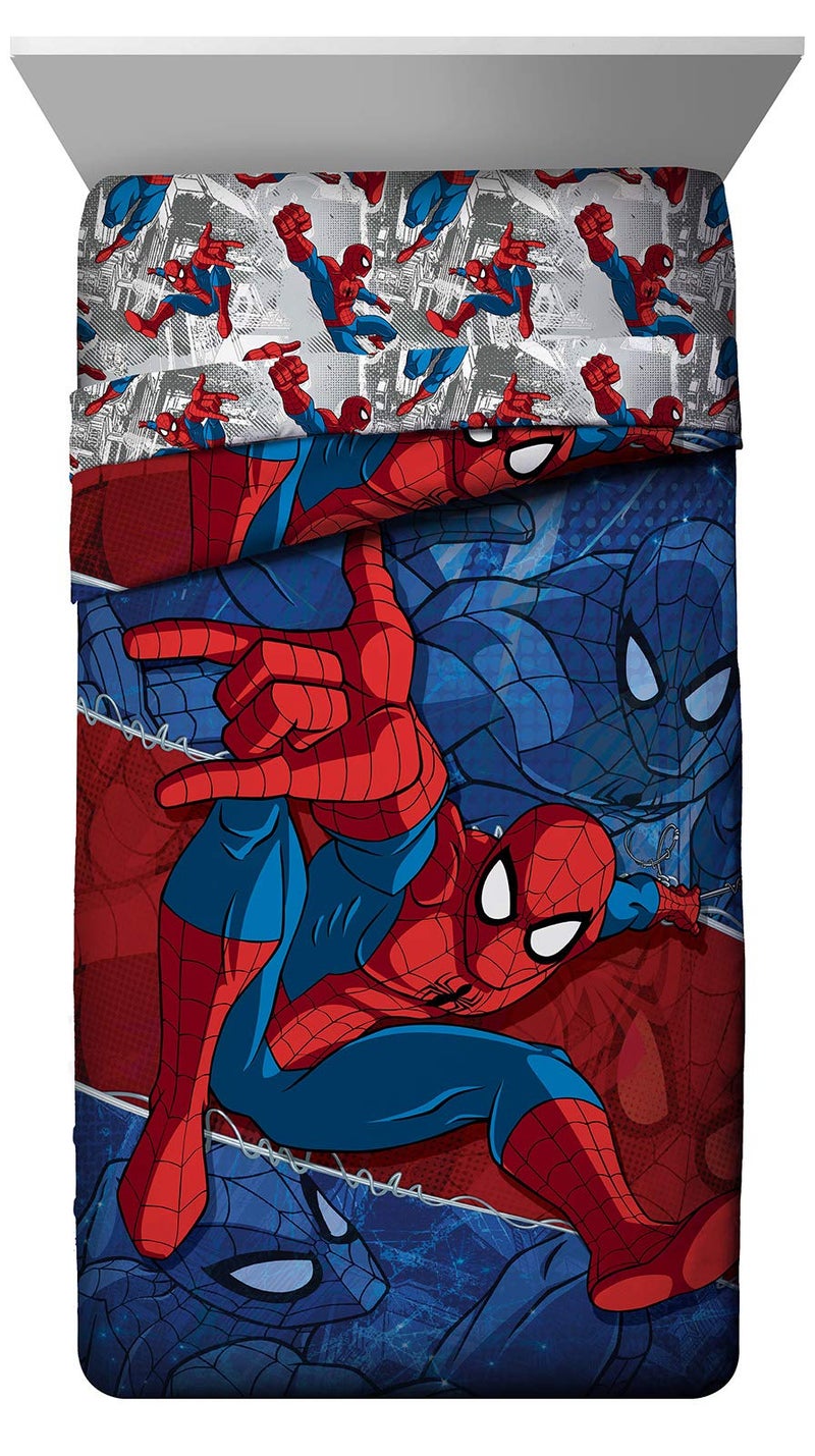 Jay Franco Kids Comforter - Super Soft Reversible Bedding Polyester Microfiber Fill, Multi - Spiderman, Twin - Image 1