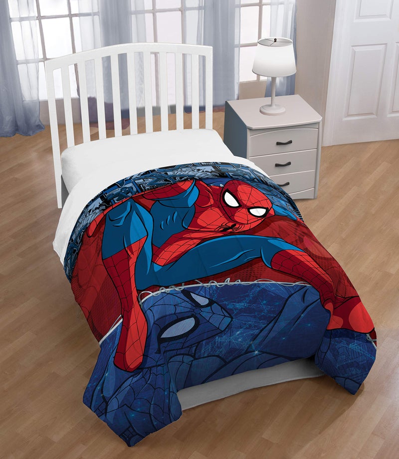 Jay Franco Kids Comforter - Super Soft Reversible Bedding Polyester Microfiber Fill, Multi - Spiderman, Twin - Image 2