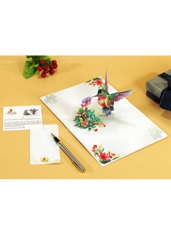 CUT POPUP.COM Cutpopup Hummingbird Birthday Card Pop Up, Mothers Day, 3D Popup Greeting Card (Hummingbird Purple Flower)  - Image 3