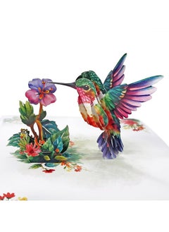 CUT POPUP.COM Cutpopup Hummingbird Birthday Card Pop Up, Mothers Day, 3D Popup Greeting Card (Hummingbird Purple Flower)  - Image 1