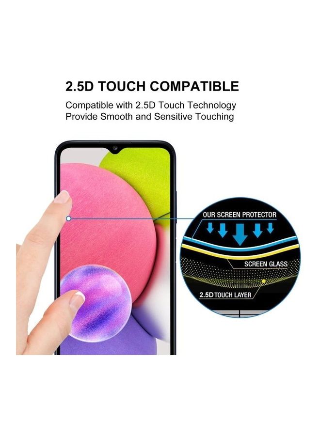 BGM 25-Piece Full Glue Tempered Glass Film Screen Protector For Samsung Galaxy A03s Clear/Black - Image 5