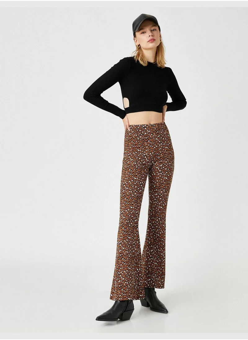 KOTON Printed Wide Leg Pants