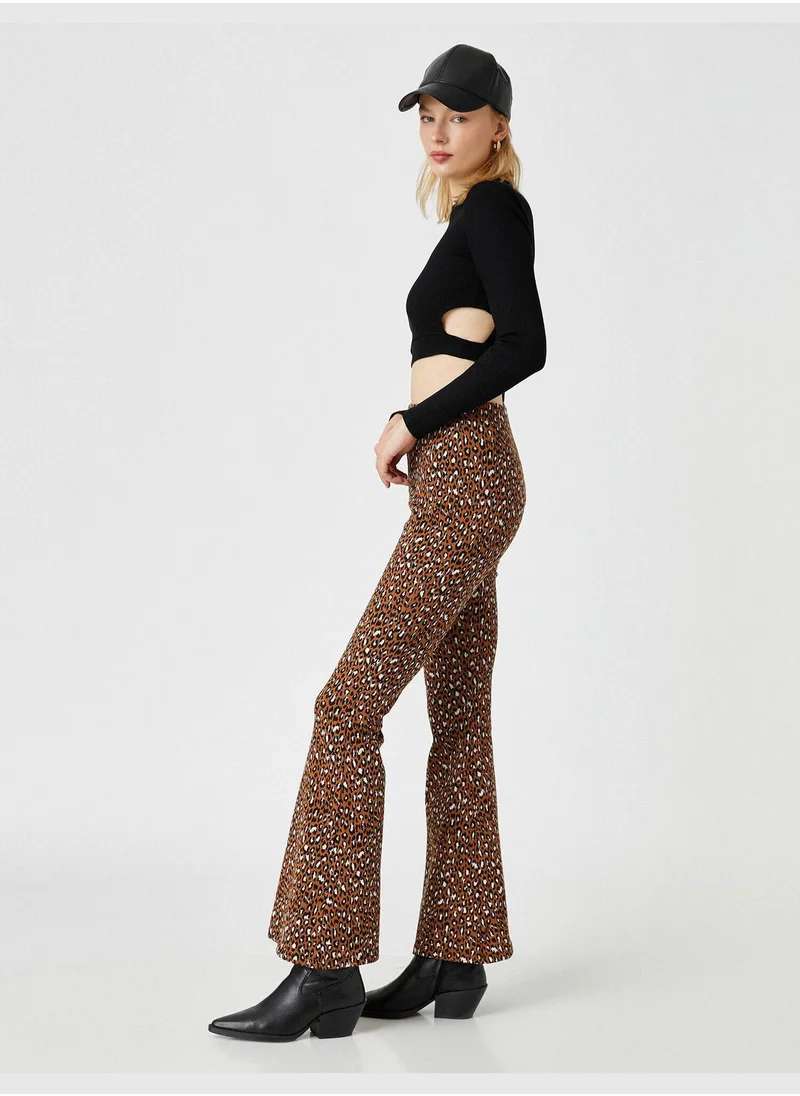 كوتون Printed Wide Leg Pants