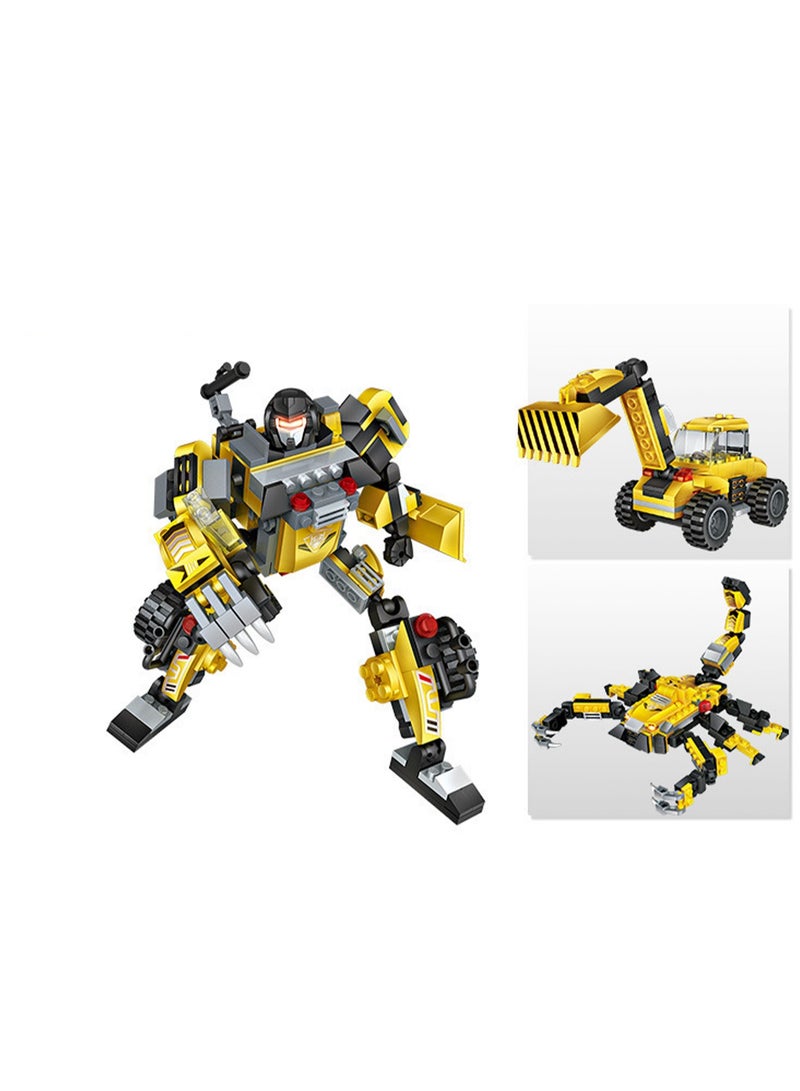 238pcs Excavator Three-Change Robot Model Set Building Blocks Leisure Decompression Assembly Building Assembly Toys Children Adult Home Decorations - Image 2