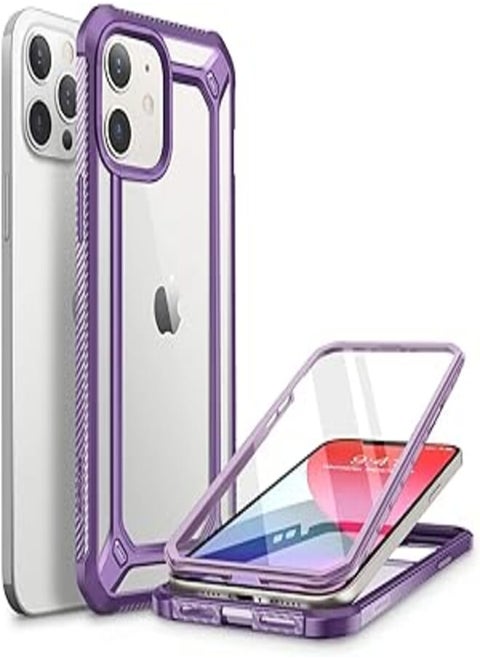SupCase Unicorn Beetle EXO Pro Series Case for iPhone 12 / iPhone 12 Pro (2020 Release) 6.1 Inch, with Built-in Screen Protector Premium Hybrid Protective Clear Bumper Case (Purple)