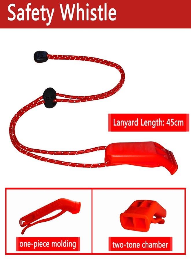 Amzonly Emergency Whistle, 120db Safety Whistle Survival Shrill Loud for Camping Hiking Hunting Boating Fishing Life Vest Jacket Rescue Signaling Kids Lifeguard Red 5 Pack - Image 2
