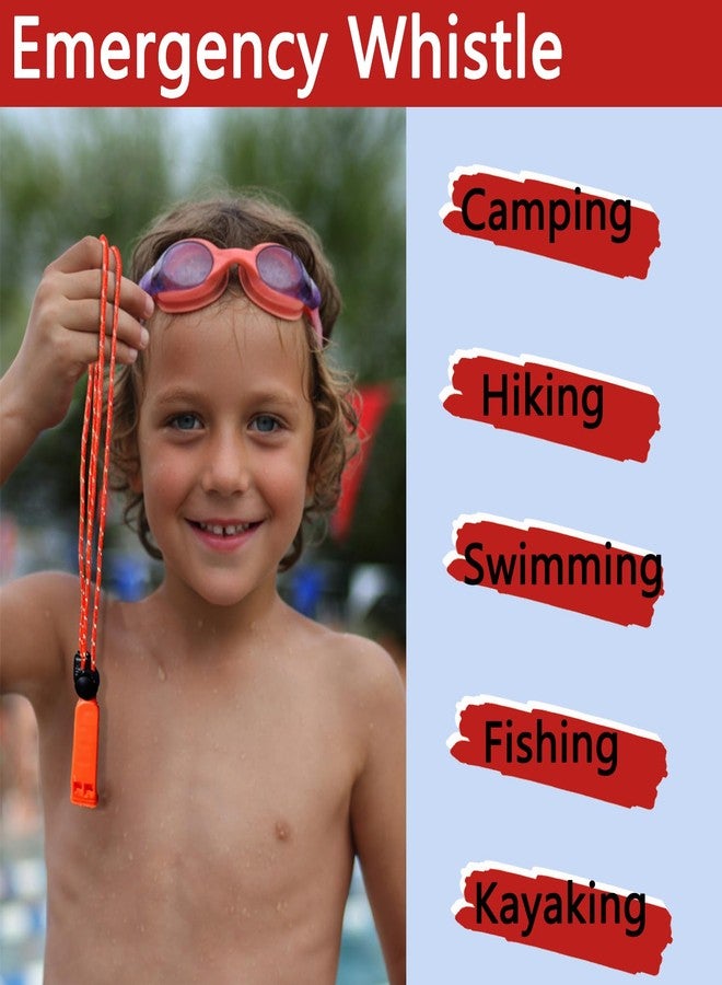 Amzonly Emergency Whistle, 120db Safety Whistle Survival Shrill Loud for Camping Hiking Hunting Boating Fishing Life Vest Jacket Rescue Signaling Kids Lifeguard Red 5 Pack - Image 3