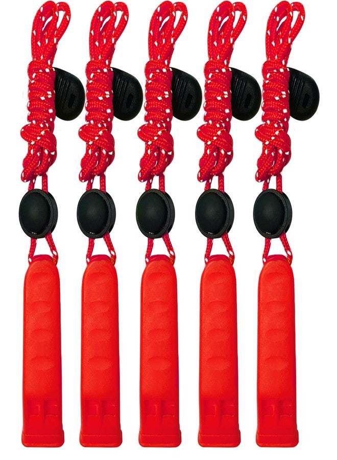 Amzonly Emergency Whistle, 120db Safety Whistle Survival Shrill Loud for Camping Hiking Hunting Boating Fishing Life Vest Jacket Rescue Signaling Kids Lifeguard Red 5 Pack - Image 1