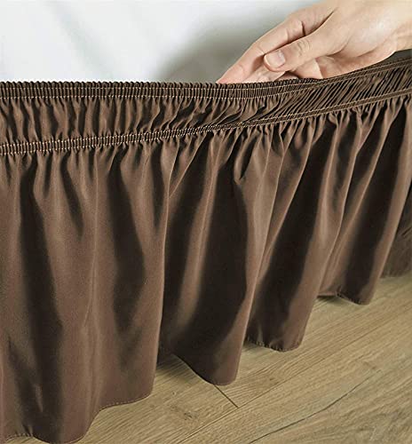 YRM Bedding's Chocolate Brown Bed Skirt Wrap Around 600 Microfiber with Easy Fit with 15 Inch Tailored Drop Shrinkage and Fade Resistant with Microfiber 15 Bed Skirt Twin Size 39 x 80 - Image 3