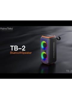 HainoTeko TB-2 Portable Wireless Bluetooth Speaker with RGB Lighting, 30W Output Power, Multi-Functional Button Control, Compact & Durable Design for Indoor & Outdoor Use - Black  - Image 3