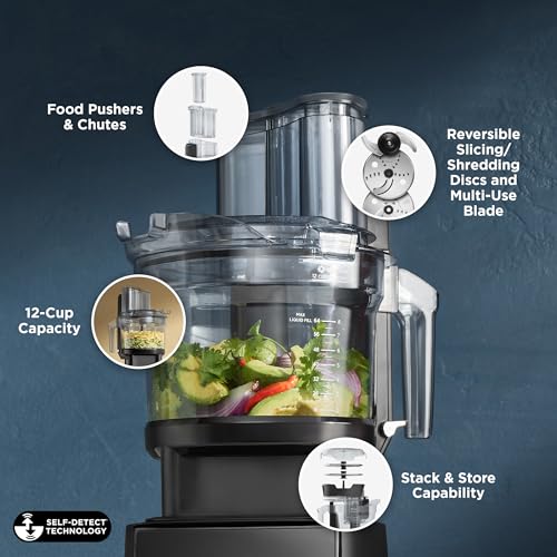 Vitamix Ascent X2 SmartPrep Kitchen System, Professional-Grade Blender, Stainless-Steel Blades, 12-Cup Food Processor Attachment, 48 Oz Blender Container, Black - Image 4