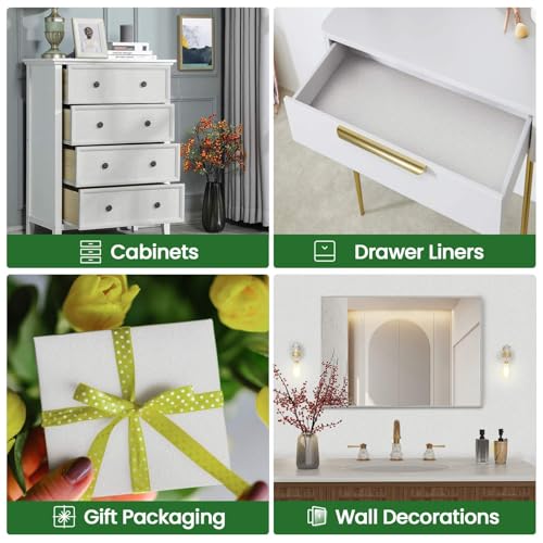 Abyssaly White Textured Wallpaper Peel and Stick - Removable Silk Embossed Vinyl Wrap Paper for Cabinet - New Environmentally Friendly Upgrade Wall Paper for Cabinets, Shelves, Backsplash 15.7 X 118 Inch - Image 5
