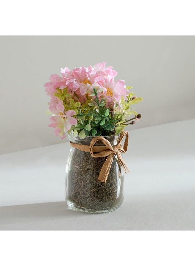 Home Box Caven Daisy Arrangement in Glass Bottle 9 x 9 x 13 cm - Image 1