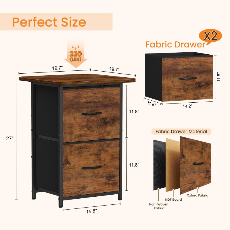 Snughome Mini Fridge Stand with Storage, Mini Fridge Cabinet Small Refrigerator Table Stand with Drawers, Heavy Duty 220 LBS, Compact Beverage Cooler Rack Shelf for Dorm, Apartment, Office Coffee Bar - Image 3