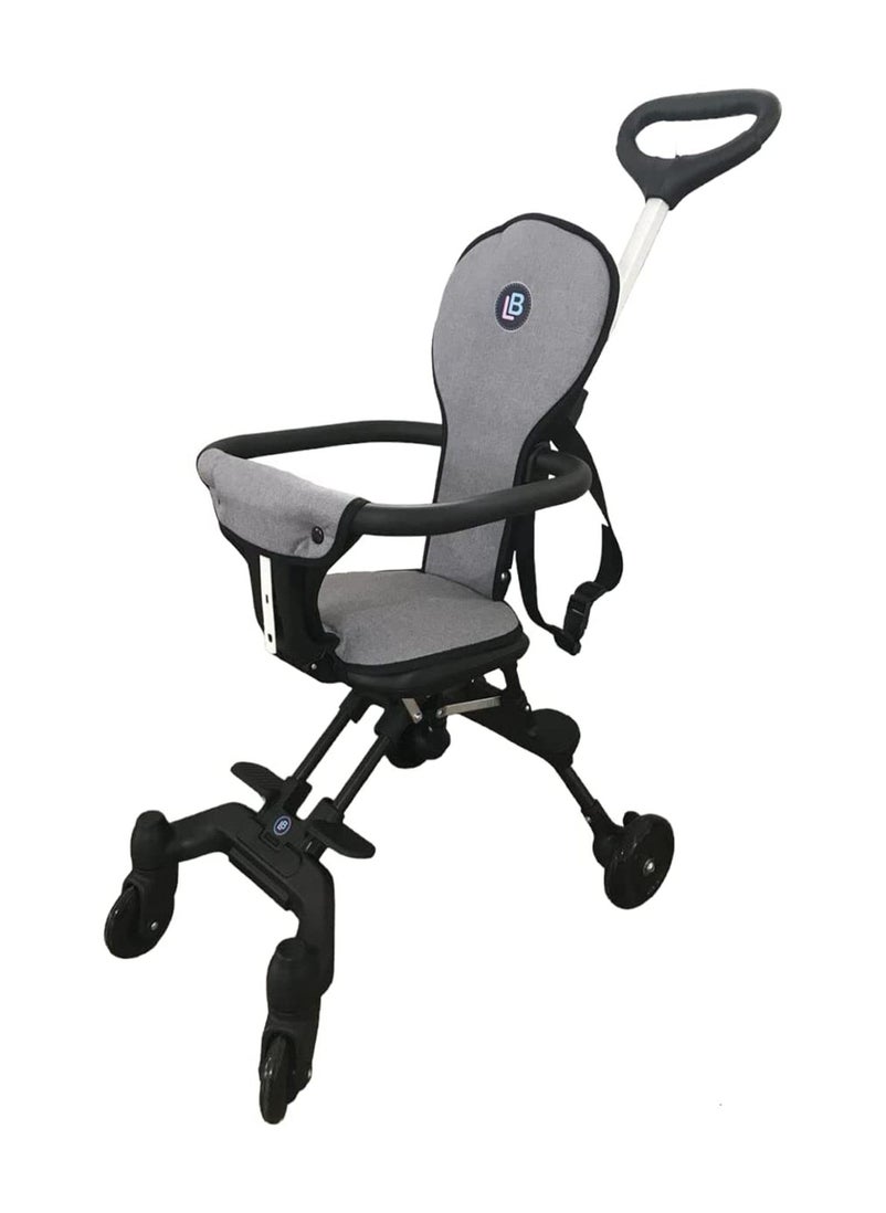 Lovely Baby عربة أطفال للسفر خفيفة الوزن من لوفلي بيبي LB 717، باللون الرمادي  - Image 4