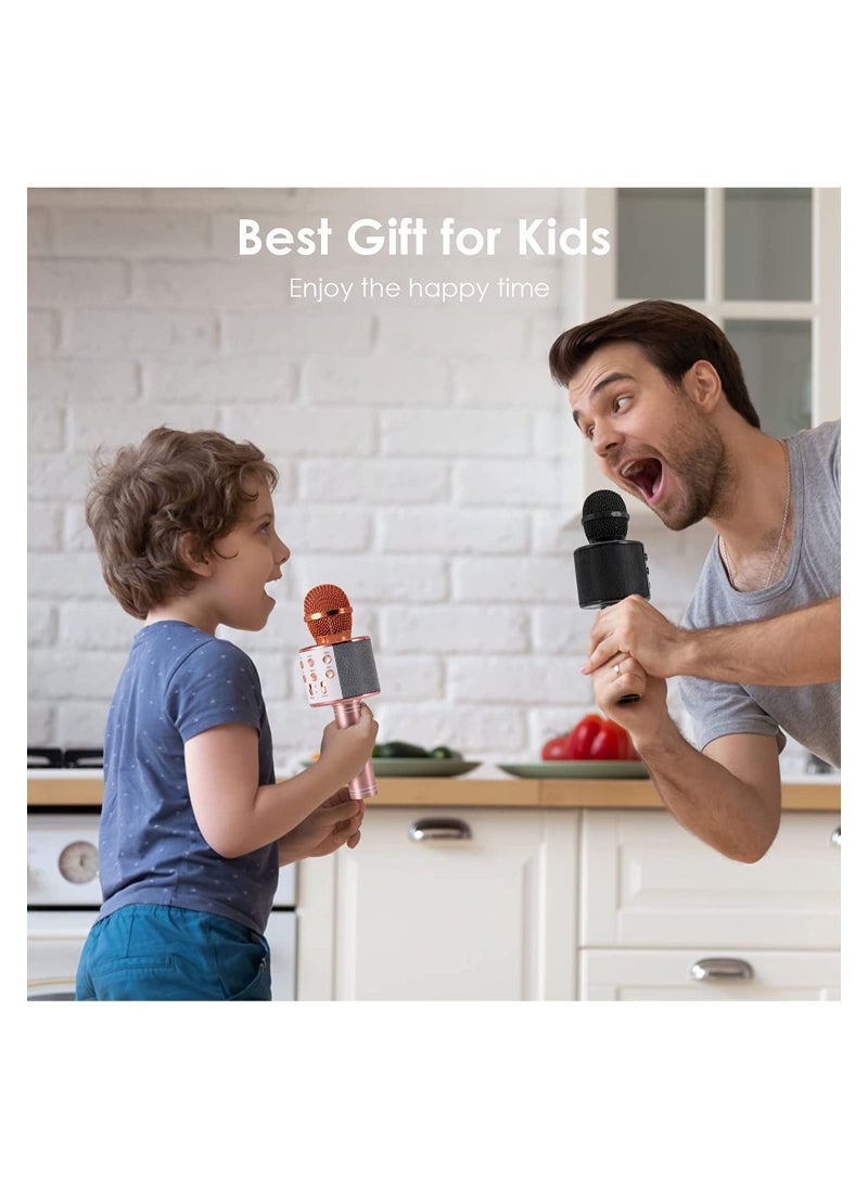 Generic - Portable Bluetooth Karaoke Microphone, 3 in 1 Handheld Singing Mic Speaker for Children (Black) - Image 1
