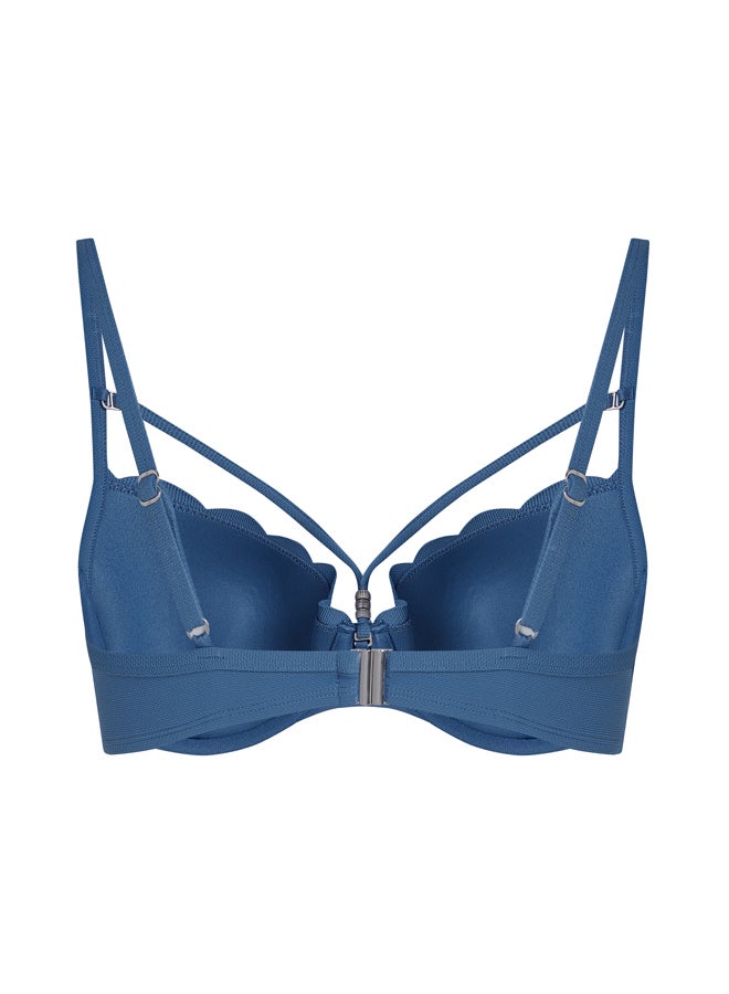hunkemoller Scallop Padded Underwired Bikini Top - Image 5