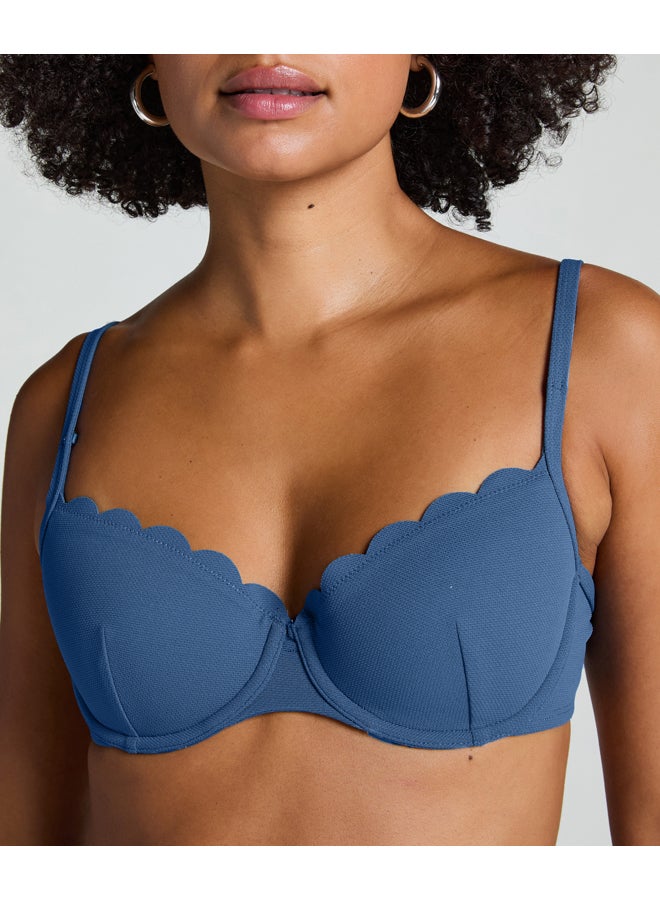 hunkemoller Scallop Padded Underwired Bikini Top - Image 2
