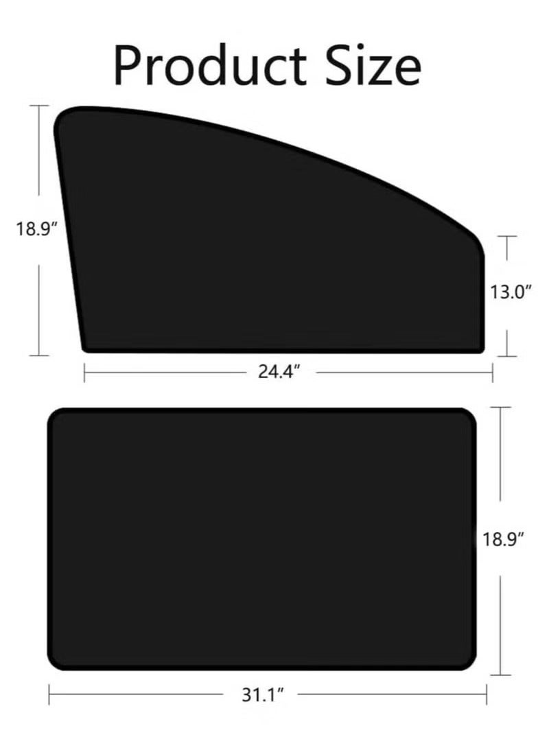 Car Side Window Sun Shades, Window Sunshades Privacy Curtains, 100% Block Light for Breastfeeding, Taking a nap, Changing Clothes, Camping (FrontBack 4pcs) - Image 2