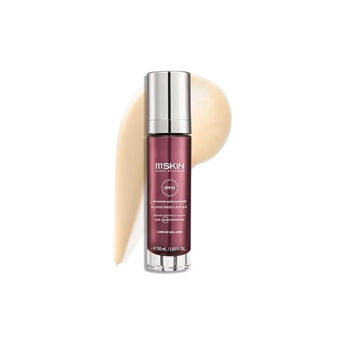 111SKIN Sunscreen SPF 50, Mineral Face and Non Greasy Sunscreen for Daily Use, Broad-Spectrum UVA/UVB and Blue Light Protection, Niacinamide and Polyglutamic Acid, 50 ml