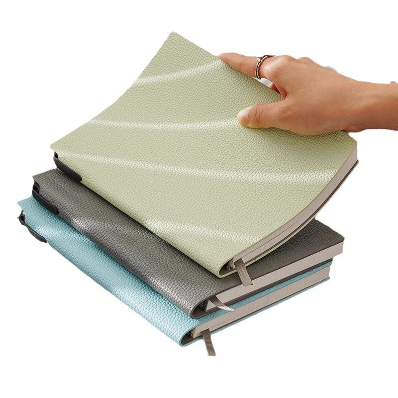 A5 Litchi Pattern Diary, Grids Book, Soft Leather Book, Leather Book, High-Looking And Exquisite Hand Ledger - Image 4