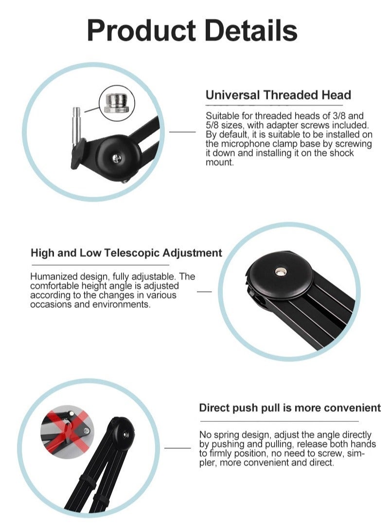 Sharpdo Desktop Microphone Stand,Full Motion Springless Cantilever Mount for Phone Tablet - Image 4