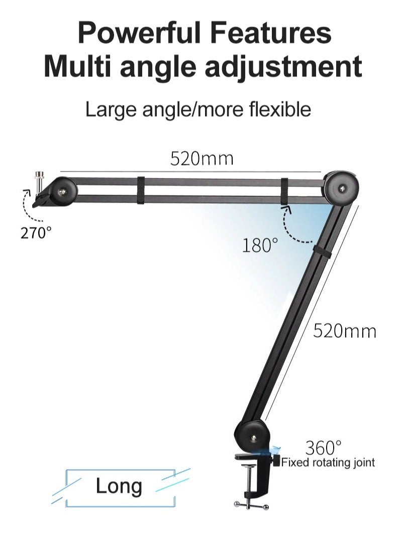 Sharpdo Desktop Microphone Stand,Full Motion Springless Cantilever Mount for Phone Tablet - Image 3