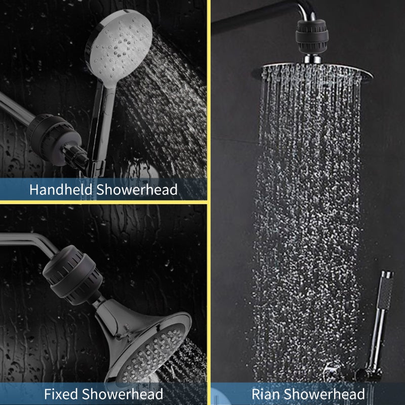 20 Stage Shower Filter 1/2" Standard Connection: Tool-Free Quick Installation - Chlorine & Heavy Metal Reduction Filter Cartridges for Home Overhead Rain Handheld Combo Shower Heads - Image 2