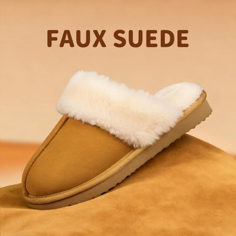 OOW Kids Slippers Girls Boys Fuzzy Memory Foam House Slippers Winter Warm Plush Lined Home Shoes Soft Bedroom Indoor Outdoor Chestnut Size 3 - Image 5