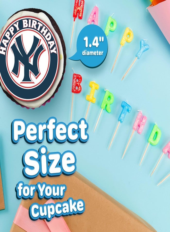 NATURAL BEHAVIOUR 30 x Edible Cupcake Toppers – New York's Baseball Themed Collection of Edible Cake Decorations | Uncut Edible on Wafer Sheet - Image 4