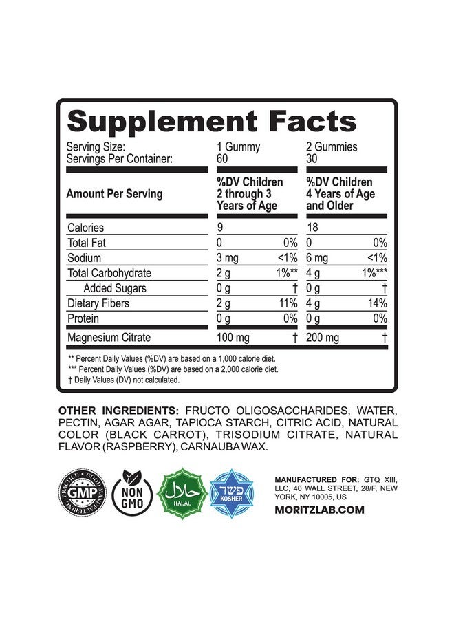 دكتور موريتز حلوى جيلاتينية خالية من السكر ومهدئة من المغنيسيوم من دكتور موريتز للأطفال والكبار - حلوى جيلاتينية من المغنيسيوم للأطفال - حلوى جيلاتينية من سترات المغنيسيوم (60 قطعة (عبوة من قطعتين)، بنكهة التوت) - Image 4
