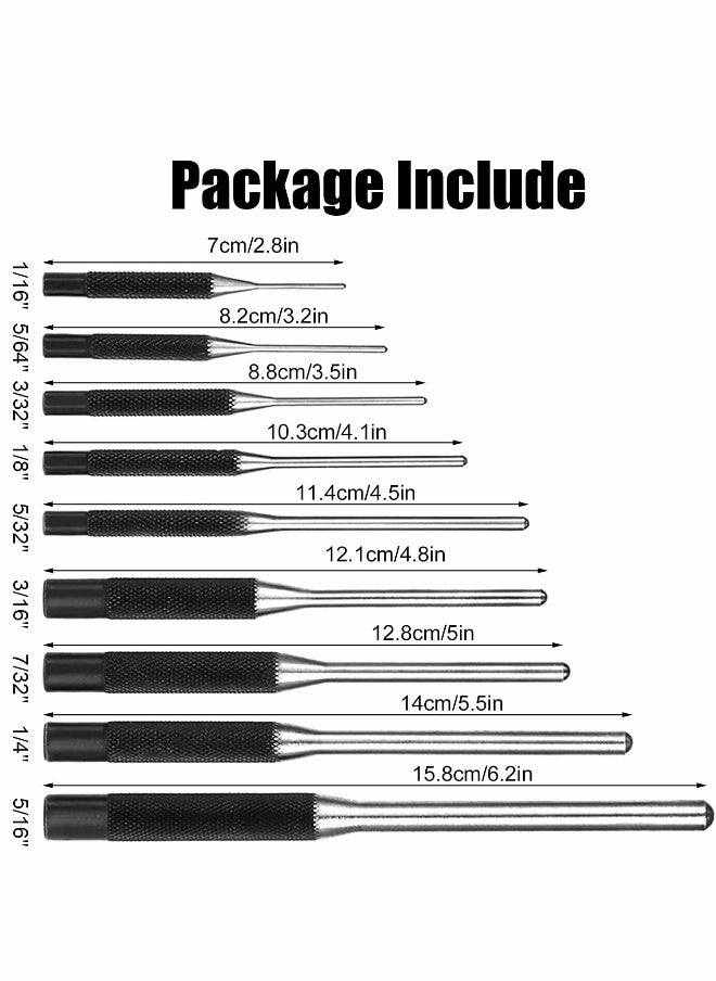 Generic Roll Pin Punch Set, 9 Pcs Center Punch Set with Storage Pouch, 40CR Steel Removing Repair Tool Metal Pin Punch  - Image 2