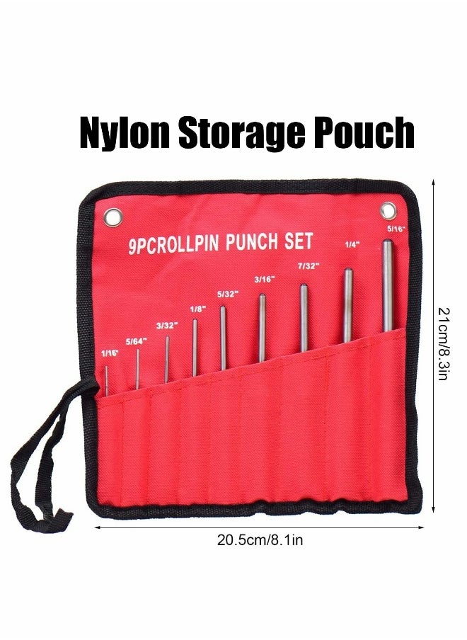Generic Roll Pin Punch Set, 9 Pcs Center Punch Set with Storage Pouch, 40CR Steel Removing Repair Tool Metal Pin Punch  - Image 5