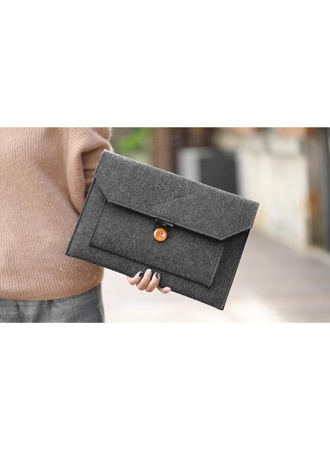 15-Inch Laptop Bag For Macbook Dark Grey，Felt Laptop Tablet Sleeve Case Bag with Zip Pocket Handbag Notebook - Image 4