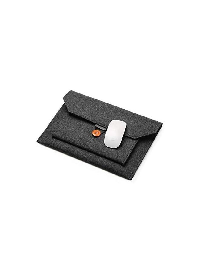 15-Inch Laptop Bag For Macbook Dark Grey，Felt Laptop Tablet Sleeve Case Bag with Zip Pocket Handbag Notebook - Image 5