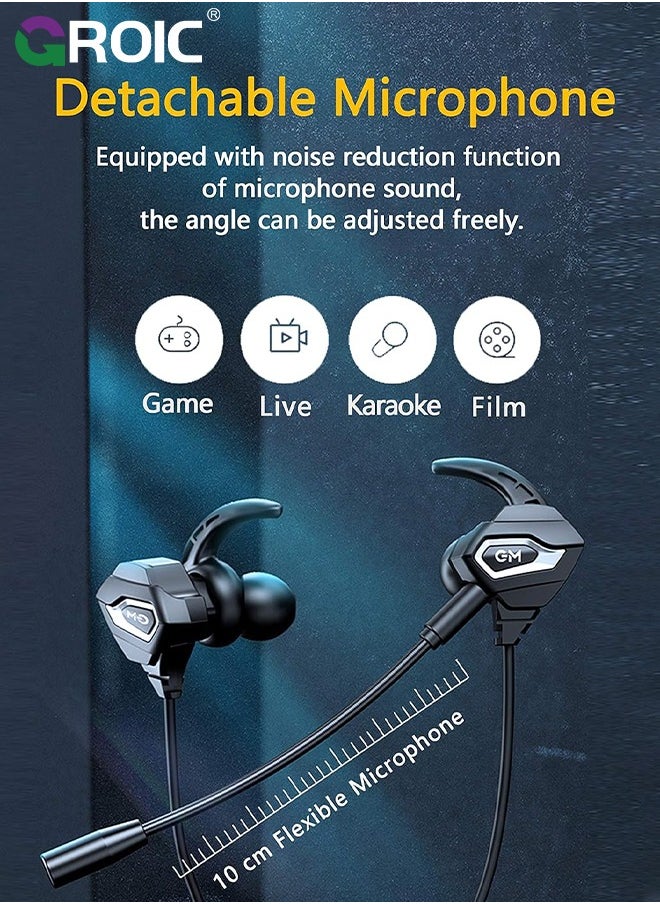 GROIC - Wired Headset Wired Gaming Headphones, Wireless Headset for Computer, Gym Workout Earbuds, Computer Gaming Earphone Exercise Headphones in Ear Wired Earbuds Laptop Fitness - Image 1