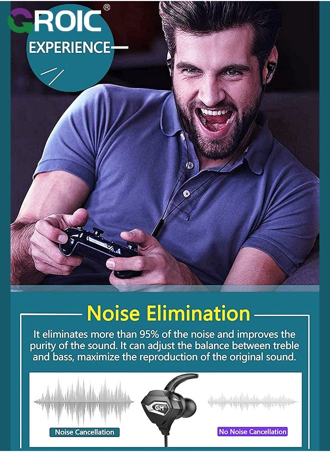 GROIC - Wired Headset Wired Gaming Headphones, Wireless Headset for Computer, Gym Workout Earbuds, Computer Gaming Earphone Exercise Headphones in Ear Wired Earbuds Laptop Fitness - Image 1